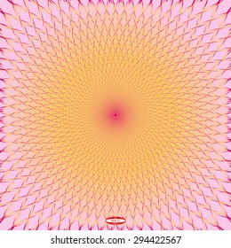 abstract angular dark colorful pattern with purple texture with abstract red curve with rhombus with abstract mauve line on peach background. vector illustration