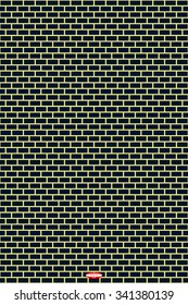 abstract angular dark cyan brick wall pattern with yellow structure texture on dark background. vector illustration