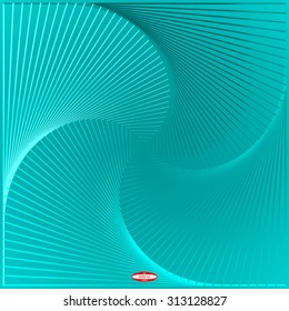 abstract angular dark cyan pattern with curve turquoise texture with aqua stairs with azure line on slate background. vector illustration