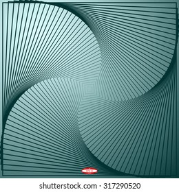 abstract angular dark cyan pattern with turquoise texture with aqua stairs with dark green line on slate background. vector illustration