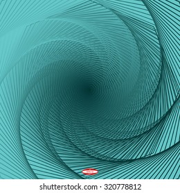 abstract angular dark cyan pattern with aqua texture with turquoise stairs with azure line on slate background. vector illustration