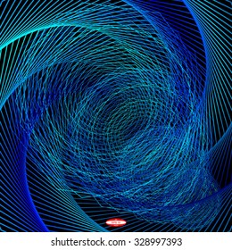 abstract angular dark cyan pattern with aqua texture with turquoise stairs with azure line on black background. vector illustration