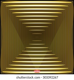 abstract angular dark golden pattern with goldenrod lighting with beige line on black background. vector illustration