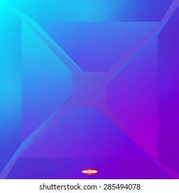 abstract angular dark purple pattern with pink texture with square with abstract lilac line on violet background. vector illustration