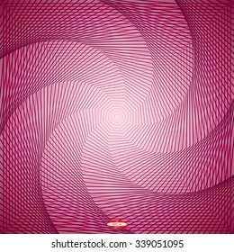 abstract angular dark purple pattern with curve magenta texture with pink stairs with raspberry line on marsala background. vector illustration