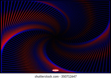 abstract angular dark red blue pattern with curve aqua texture with raspberry stairs with aquamarine line on black background. vector illustration