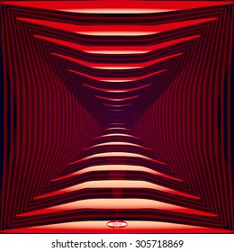 abstract angular dark red pattern with raspberry lighting with magenta line on black background. vector illustration