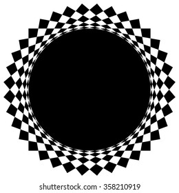 Abstract angular, edgy and radial element. Monochrome, grayscale vector graphic