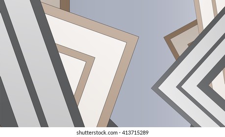 abstract angular lines of light color on a gray background