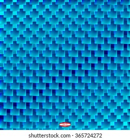Abstract Angular Metallic Background. Dark Blue Pattern with Aqua Texture. Vector Illustration