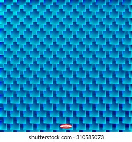 abstract angular metallic dark blue pattern with aqua texture with slate quadrangle with abstract turquoise line on cyan background. vector illustration