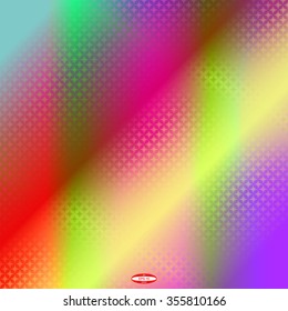 abstract angular pattern with colorful snowflakes isolated on rainbow background. vector illustration
