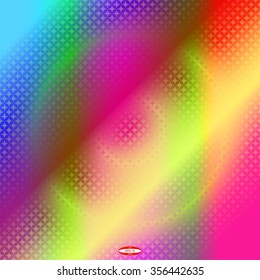 abstract angular pattern with colorful snowflakes isolated on rainbow background. vector illustration