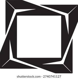 Abstract angular square border frame design