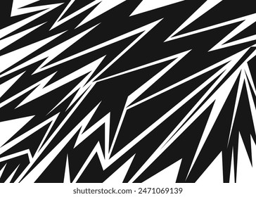 Abstract angular zigzag pattern representing energy motion speed intensity chaos electricity disruption tension danger vibration shock symbolism background dynamics