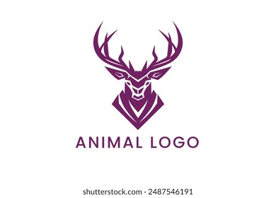 Diseño abstracto de la sublimación del Vector del logotipo de la cornamenta animal	
