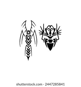 abstract animal art vector silhouette illustration icon insect symbol flat emblem cartoon sketch logo design