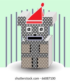 abstract animal in cage