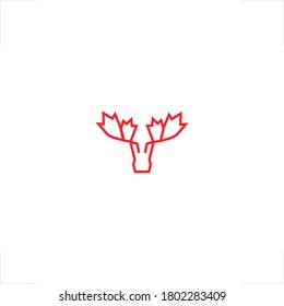 abstract animal caribou head logo mapple design