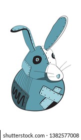 
Abstract animal character, Vector drawing, creative illustration cute cartoon object on white background for decoration graphic design and artwork, abstract robot rabbit with art conceptual.