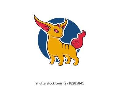 abstract animal elemental cat logo vector