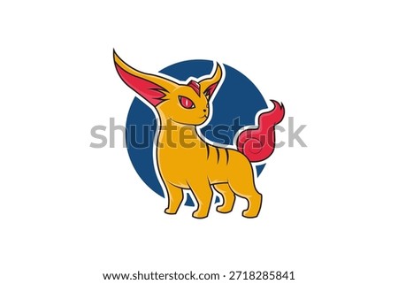 abstract animal elemental cat logo vector