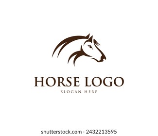 Abstract animal horse logo design icon concept vector template.