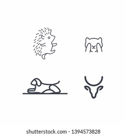 abstract animal line logos set