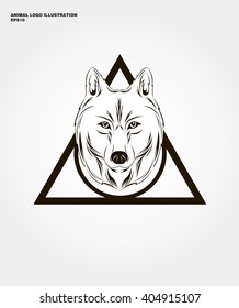 abstract animal logo. Hipster wild animal print for for T-shirts and other apparel. Icon Difference - Wolves