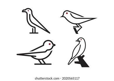 abstract animal logo line bird vector