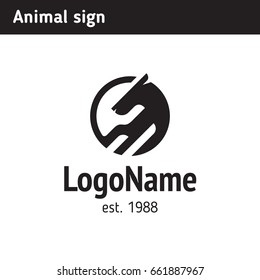 Abstract animal logo, mammals or artiodactyl or cat