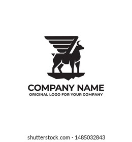 Abstract animal logo with wing an be used as symbols, brand identity, company logo, icons, or others. Color and text can be changed according to your need.