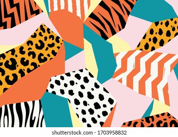 Abstract animal print background. Hand drawn vector illustration pattern. For fashion, textile, web, print, surface design