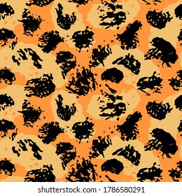 Abstract animal print. Cheetah, leopard, jaguar skin seamless pattern. Fur texture