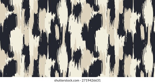 An abstract animal print pattern featuring bold black and white designs