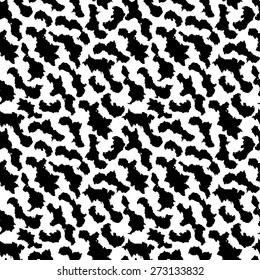 Abstract animal print seamless pattern in black and white, camouflage clothing. Cheetah Spots. Spotted repeating background texture. Cloth design. Wallpaper, wrapping