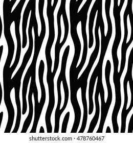Abstract animal print. Seamless vector pattern with zebra/tiger stripes. Textile repeating animal fur background.