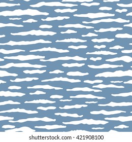Abstract animal print white seamless pattern. Zebra, tiger stripes, lines. Striped repeating background texture.