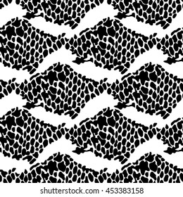 Abstract animal skin background, vector with black and white