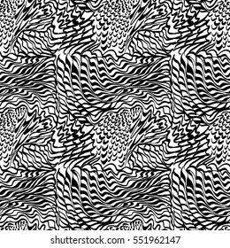 Abstract animal skin background, vector with black and white