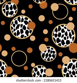 Abstract animal skin with circles pattern. Vector Illustration.