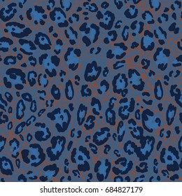 Abstract animal skin. Fashion leopard seamless pattern. Dark blue leopard animal skin