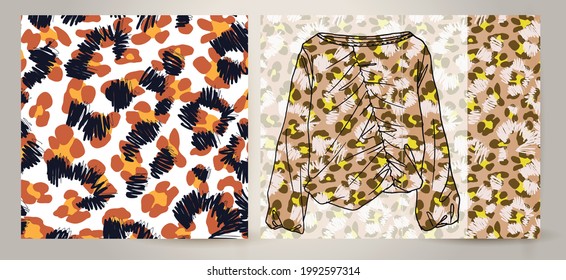 Abstract animal skin leopard pattern design. Jaguar, leopard, cheetah, panther fur.