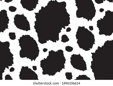 Abstract animal skin leopard seamless pattern design. Jaguar, leopard, cheetah, panther fur. Black and white seamless camouflage background.
