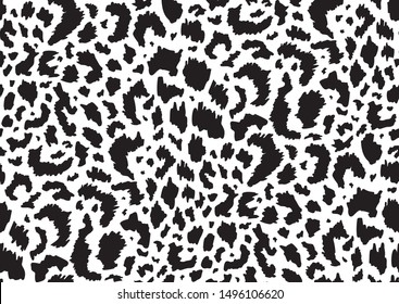 Abstract animal skin leopard seamless pattern design. Jaguar, leopard, cheetah, panther fur. Black and white seamless camouflage background.