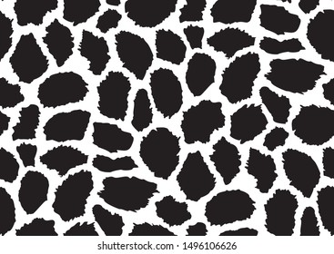 Abstract animal skin leopard seamless pattern design. Jaguar, leopard, cheetah, panther fur. Black and white seamless camouflage background.