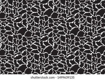 Abstract animal skin leopard seamless pattern design. Jaguar, leopard, cheetah, panther fur. Black and white seamless camouflage background.