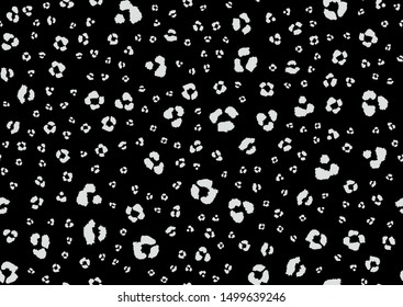 Abstract animal skin leopard seamless pattern design. Jaguar, leopard, cheetah, panther fur. Black and white seamless camouflage background.