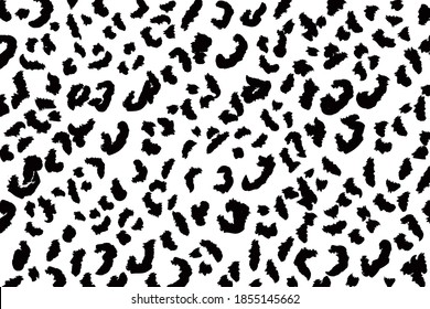 Abstract animal skin leopard seamless pattern design. Jaguar, leopard, cheetah, panther fur. Black and white seamless camouflage background.