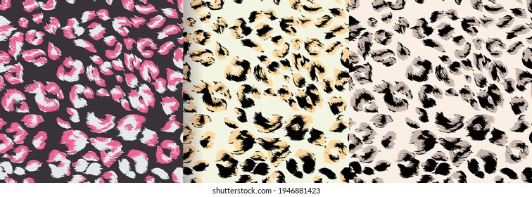 Abstract animal skin leopard seamless pattern design. Jaguar, leopard, cheetah, panther fur. 